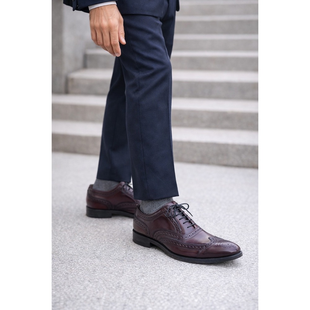 Allen Edmonds Mcallister Burgundy Wingtip Oxford Dress Shoe Men's size 9.5 B
